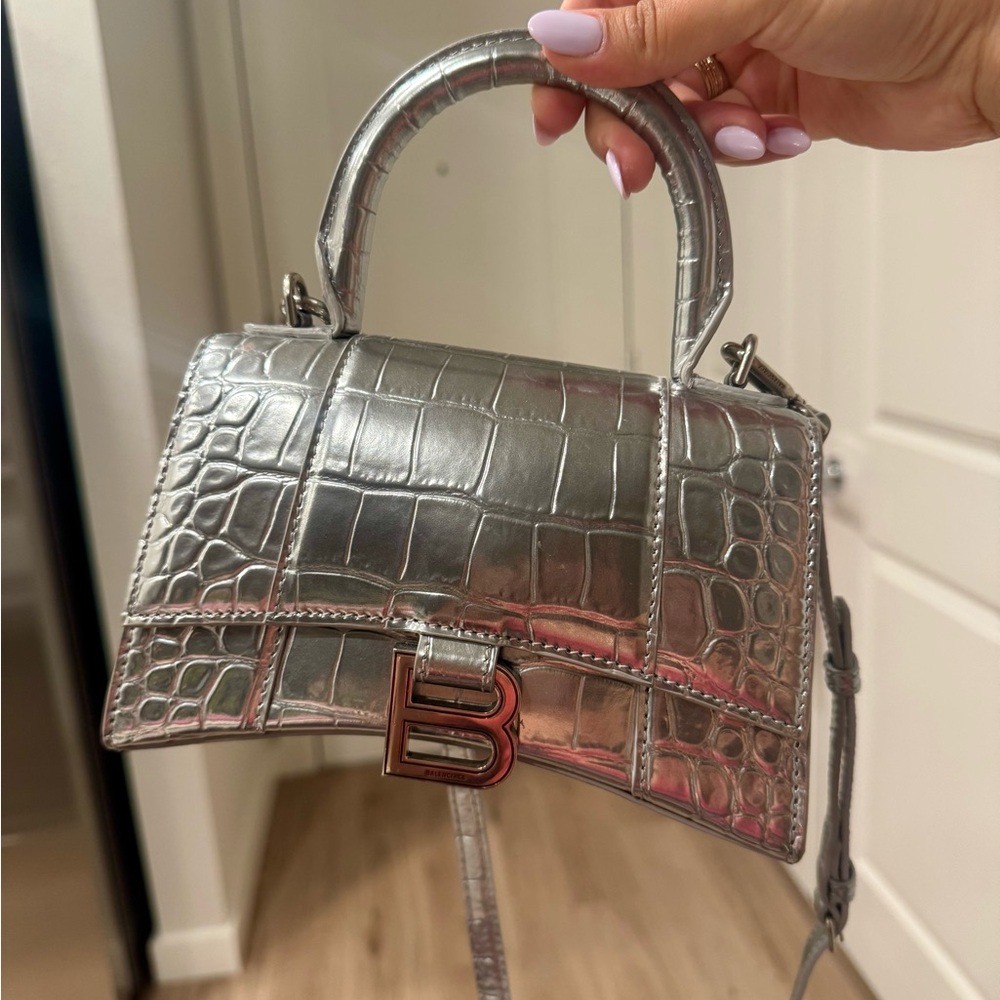Balenciaga Hourglass XS in silver
